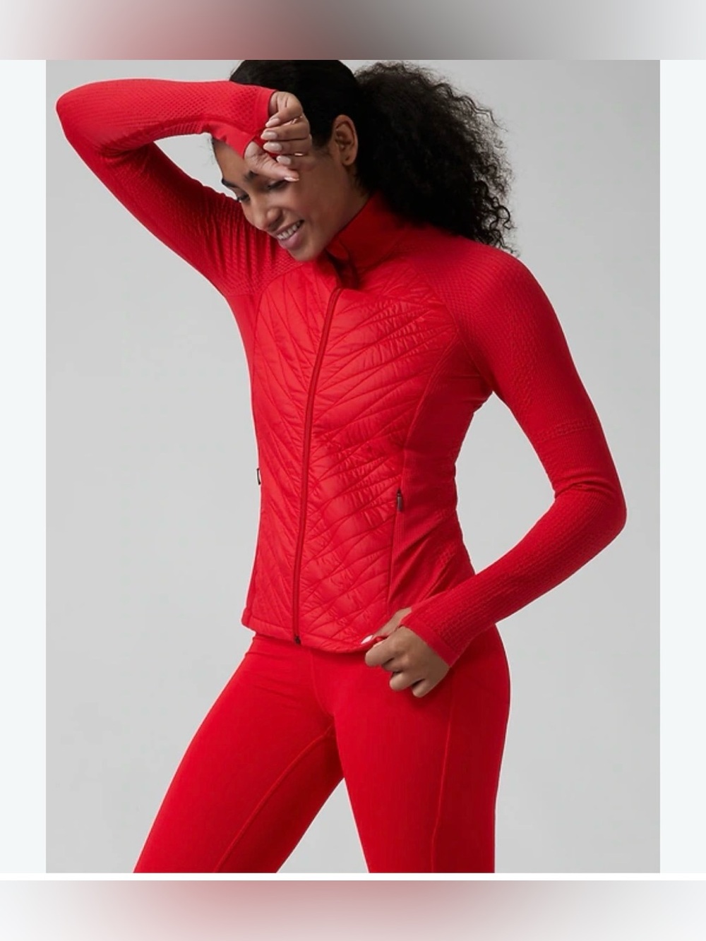 Red Women's Quilted Active Jacket